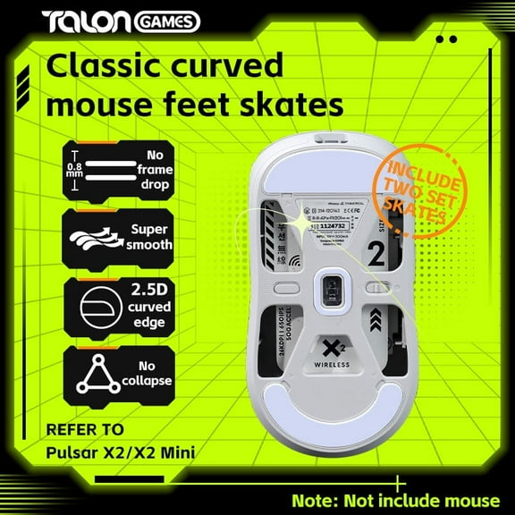 TALONGAMES Mouse Feet Skates For Pulsar x2 Wireless Gaming Mouse, Gray, 2Sets