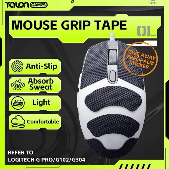 TALONGAMES Mouse Grip Tape for Logitech G102/ G203/ G304/ G305/ Gpro Wired, Argyle Pattern, 1 Count, 1 Pack