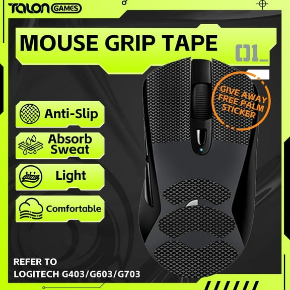 TALONGAMES Mouse Grip Tape for Logitech G403/ G603/ G703 Wireless, Argyle Pattern, 1 Count, 1 Pack