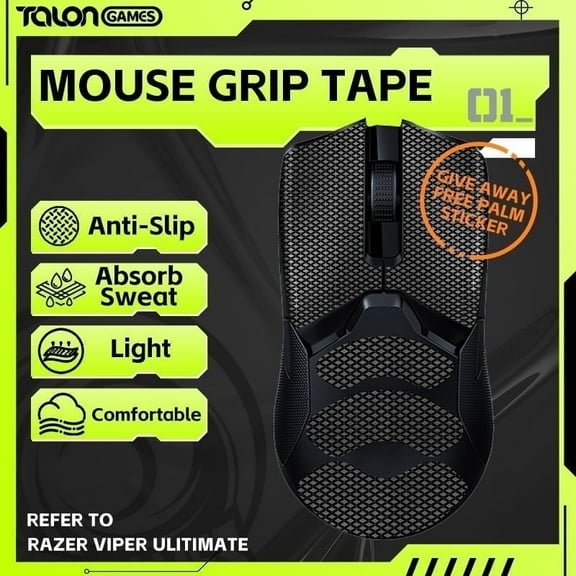 TALONGAMES Mouse Anti-Slip Grip Tape for Viper Ultimate Wireless, Argyle, 1 Count, 1 Pack