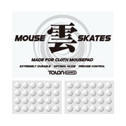 TALONGAMES Mouse Skates 48 Dots Universal for Cloth Mousepads,6mm,High Durability,Low Noise,Smooth Glide & Precise Control, White, KUMO