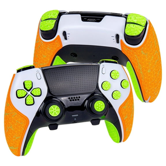 TALONGAMES Wireless Game Controller Grip Tape ELITE Version for PlayStation 5 Edge, Orange+Green