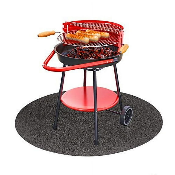TALOPY Round Under Grill Mat, Large 36-inch Diameter for Outdoor Use, Fireproof Mat Under The Grill Splatter Mat Protective Deck and Patio Mat Round Mat BBQ Accessories for Grills Outdoor Cooking