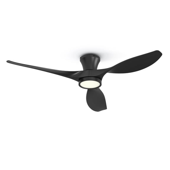 TALOYA 52 inch Flush Mount Ceiling Fans with Lights Remote Control, Modern Low Profile Ceiling Fan with Quiet Reversible DC Motor for Bedroom Living Room and Patio White
