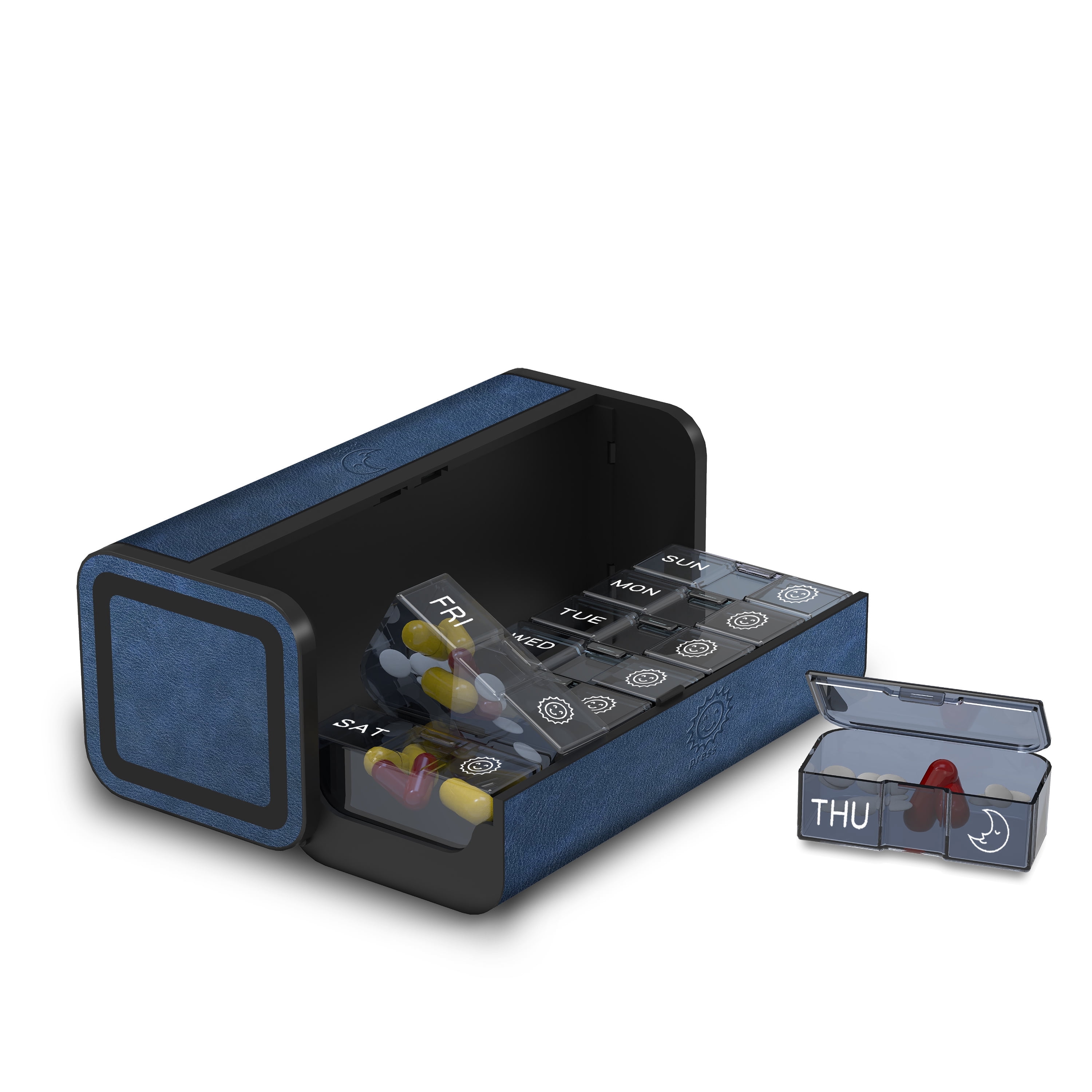 TALVOLC M Weekly Pill Organizer, Large 7 Day AM PM Removable Portable Medicine Box, 2 Times a Day for Vitamins