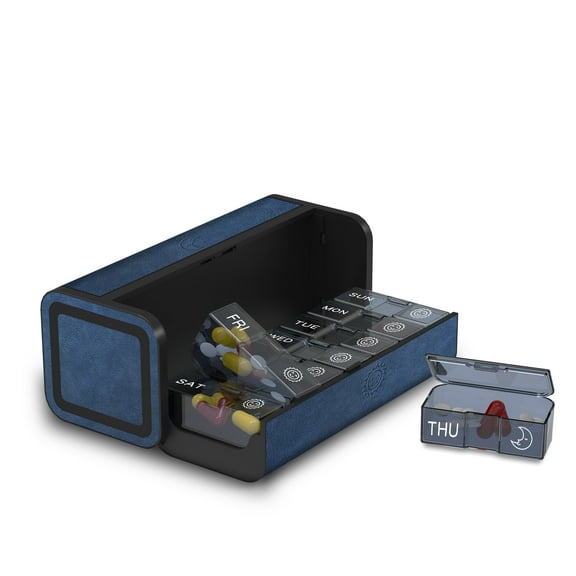 TALVOLC M Weekly Pill Organizer, Large 7 Day AM PM Removable Portable Medicine Box, 2 Times a Day for Vitamins
