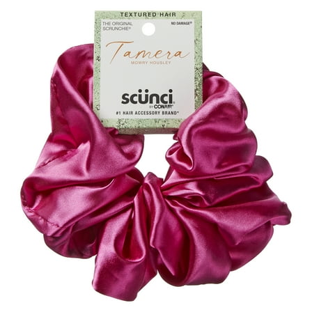 Scunci x Tamera Mowry Housley Jumbo Satin Scrunchie, Fuchsia, 1 Count