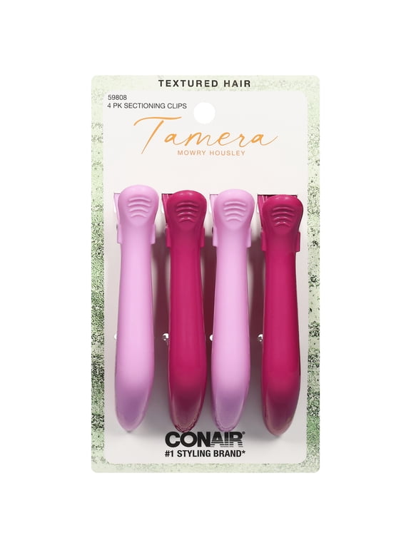 X Tamera Mowry Housley Large Sectioning Hair Clips, Multicolor, 4 Count
