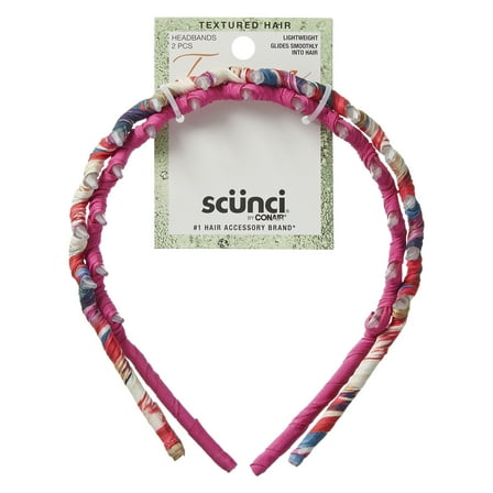 Scunci x Tamera Mowry Housley Wide-Tooth Comb Headbands, Multicolor, 2 Count