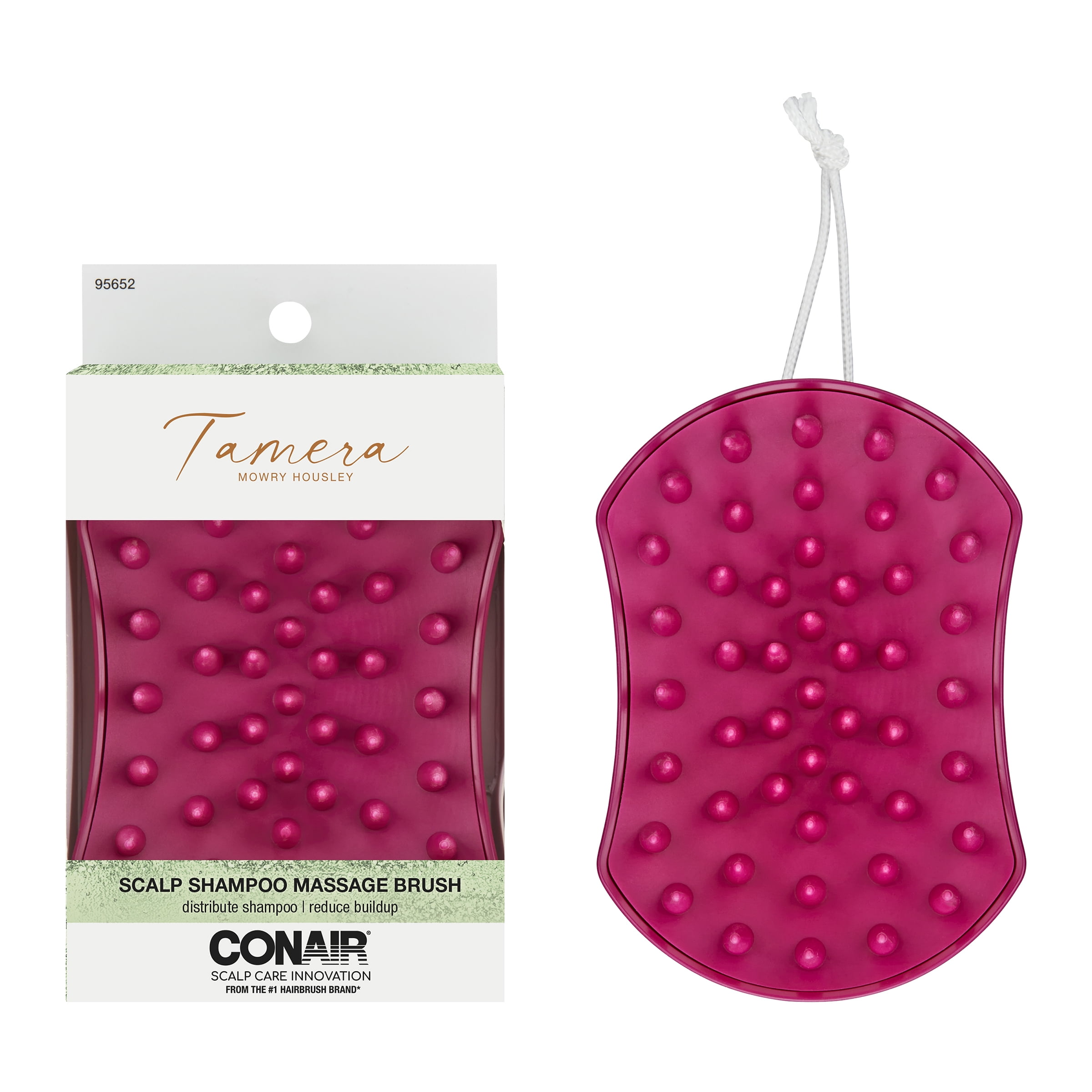 Conair x Tamera Mowry Housley Scalp Shampoo Massage Hair Brush, Pink