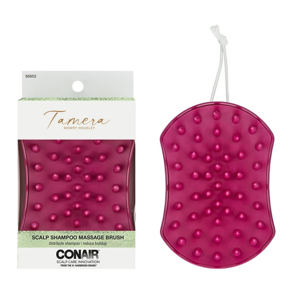 Conair x Tamera Mowry Housley Scalp Shampoo Massage Hair Brush, Pink