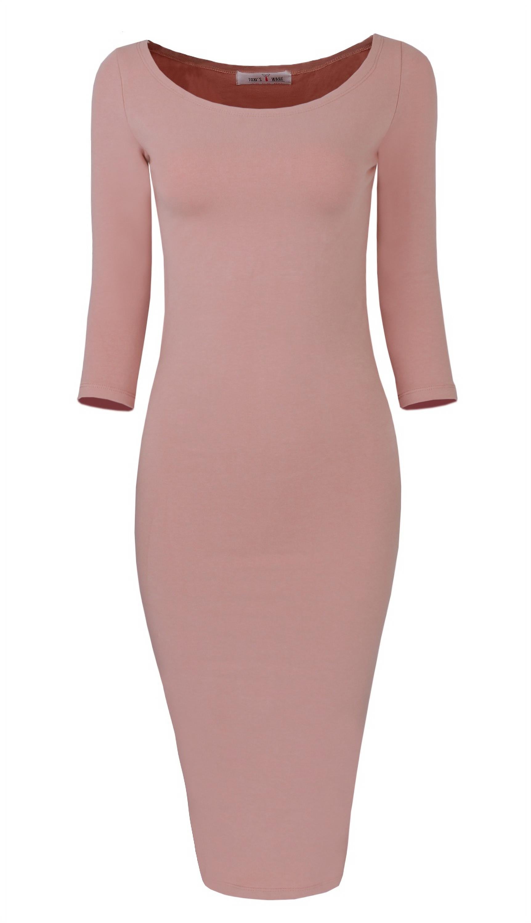 TAM WARE Womens Classic Slim Fit Bodycon Midi Dress - Walmart.com