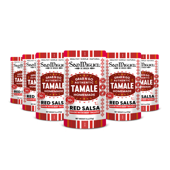 Tamale Red Salsa, Ready to Use Red Salsa Pouches, Mexican Style Salsa Sauce, Heat and Serve Sauce, Pack of 6