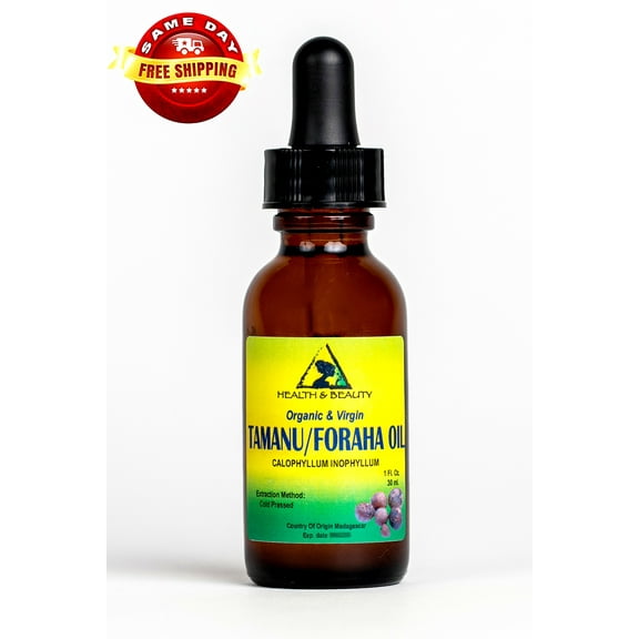 TAMANU / FORAHA OIL ORGANIC UNREFINED VIRGIN COLD PRESS PURE 1 OZ GLASS DROPPER