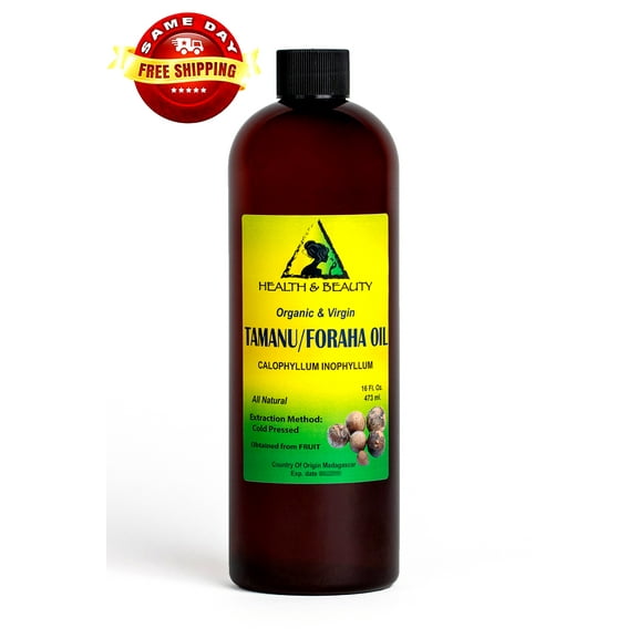 TAMANU / FORAHA OIL ORGANIC UNREFINED VIRGIN COLD PRESSED RAW PREMIUM PURE 16 OZ
