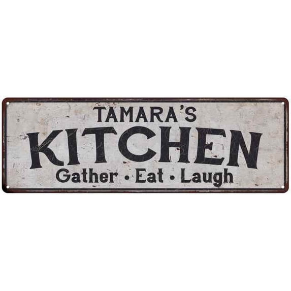 TAMARA's Kitchen Rustic Chic Decor Gift 8x24 Sign 108240051481