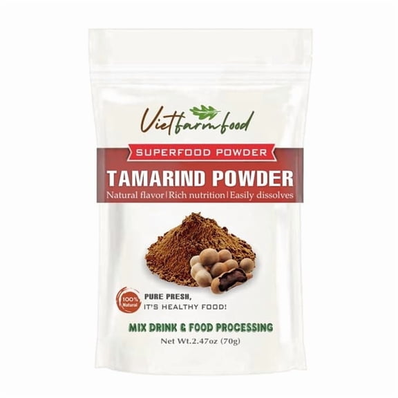 TAMARIND POWDER 2.47 oz (70g) VIETFARMFOOD: Pure freeze-dried fruit powder, made from real fruit with no added sugar - Perfect for daily nutrition to keep your body full of vitality.