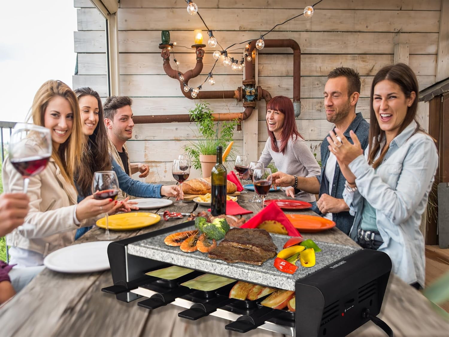 TAMARIT Raclette 3-in-1 Electric Grill - Portable, Korean BBQ Indoor ...