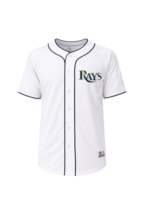 MLB Tampa Bay Rays Men's White Full Button Jersey