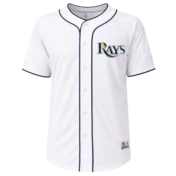 MLB Tampa Bay Rays Men's White Full Button Jersey