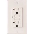 thumbnail image 1 of TAMPER-RESISTANT GFCI RECEPTACLE, WHITE, NEMA 5-20R, 120 VOLTS, 20 AMPS per 3 Each, 1 of 1