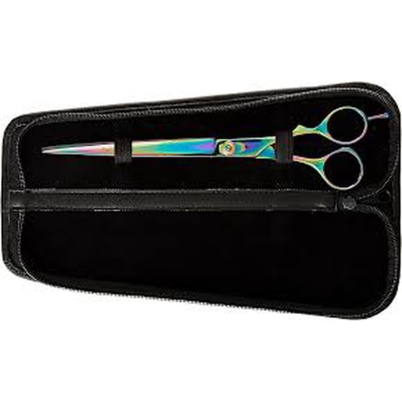TAMSCO 10.5-Inch Classic Grooming Shear Plasma Coated Semi-Convex Edge Japanese Stainless Steel Classic Design Plasma Coated Removable Finger Rest