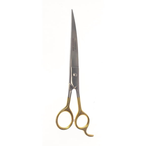 TAMSCO Barber Shear 8-Inch Curved Blade Stainless Steel Ice Tempered Beveled Edge Curved