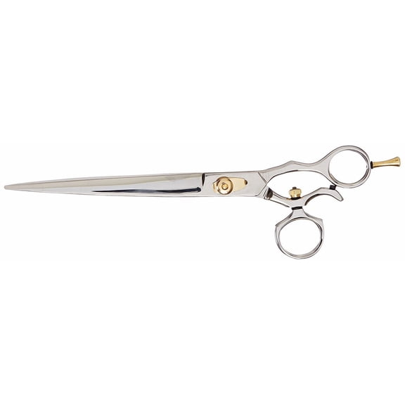 TAMSCO Genuine Japanese Stainless Steel Scissor 8.5-Inch Pivot Thumb, Semi-Convex Edge Swivel Thumb Removable Finger Rest Adjustable Tension Screw
