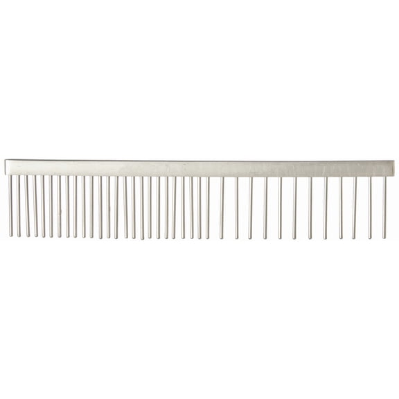 TAMSCO Pet Comb, 6-Inch Stainless Steel Medium and Coarse Sides All Stainless Steel Hand Set