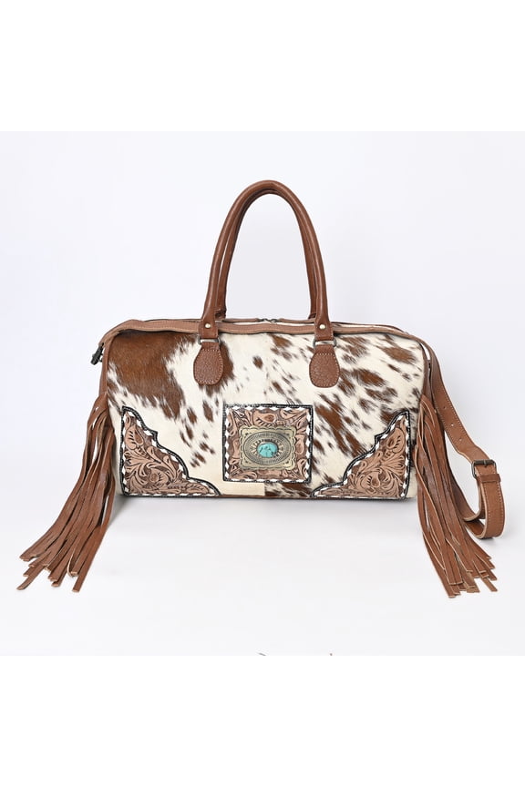 TAN AZETIC CONCHO DUFFLE