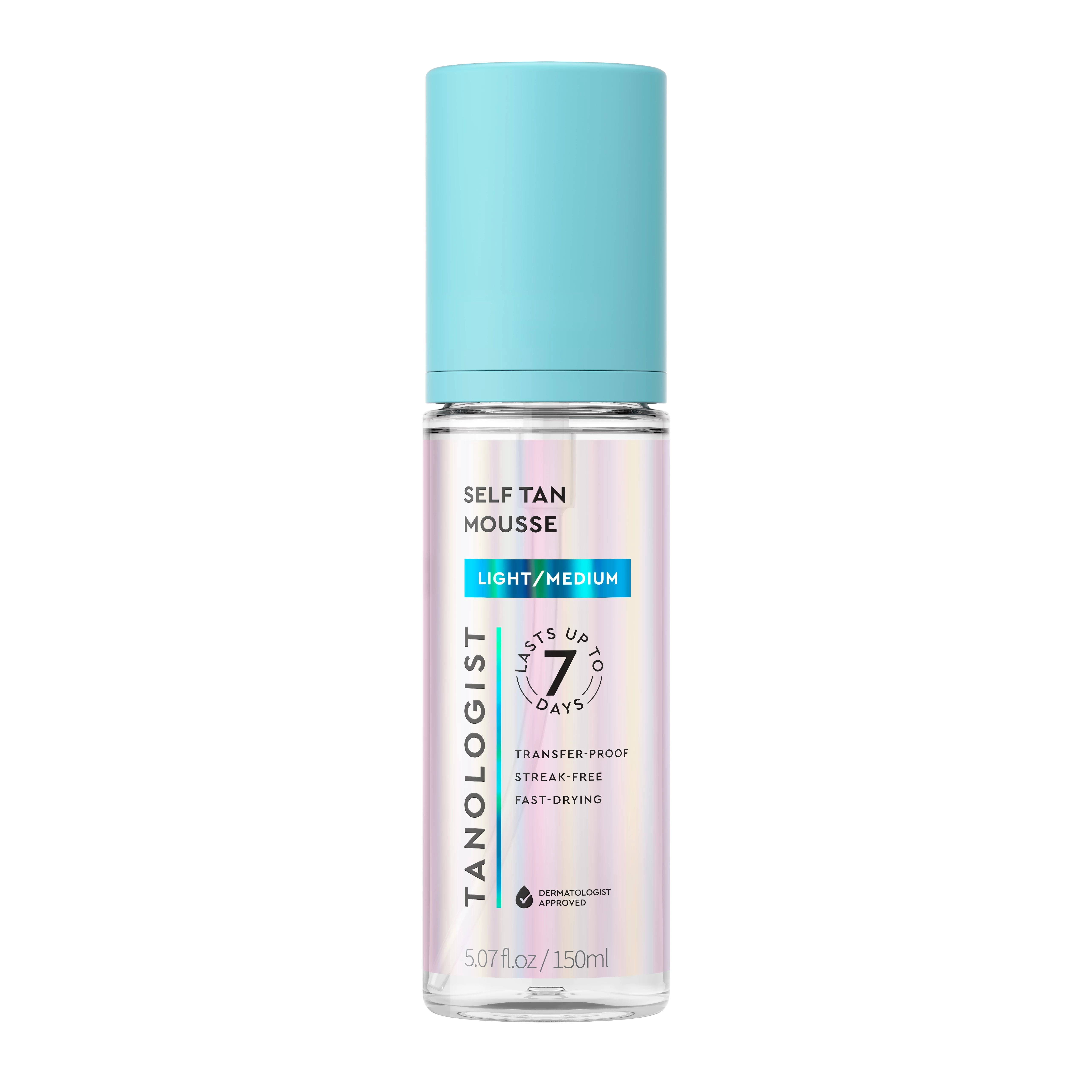 Tanologist Transparent Self Tan Mousse Light/Medium 150ml for Flawless Natural Glow