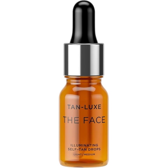 TAN-LUXE The Face Self-Tan Drops for Face, Light/Medium Shade, 0.33 fl oz