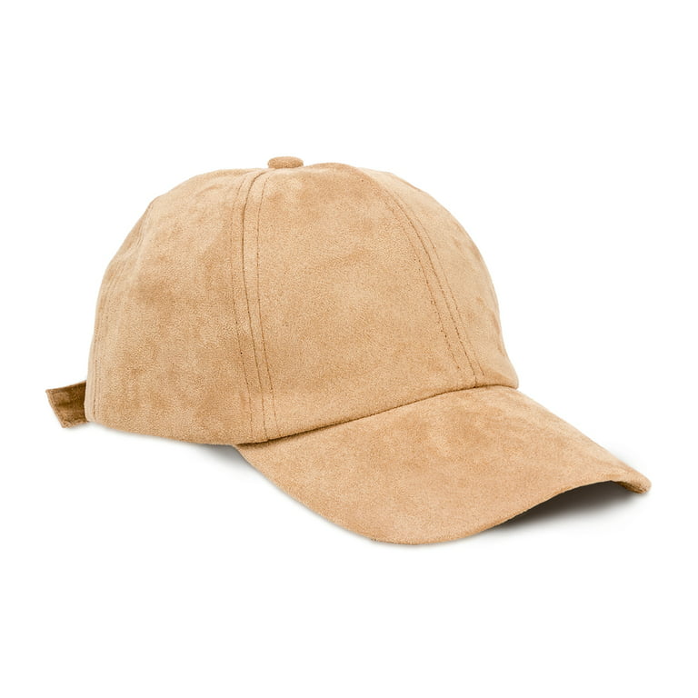 TAN SUEDE BASEBALL CAP HAT