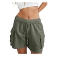 thumbnail image 1 of TANBOM Casual Summer Drawstring Comfortable Elastic Workwear Sports Running Workout Relaxed Shorts Green XL, 1 of 1