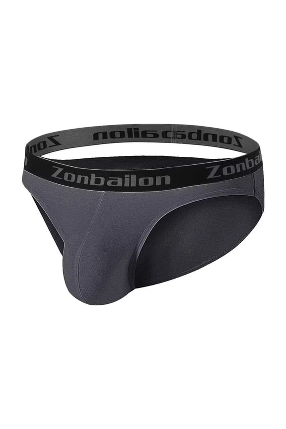 Men's Backless Briefs Modal Cotton Underwear Gray M 1-Pack