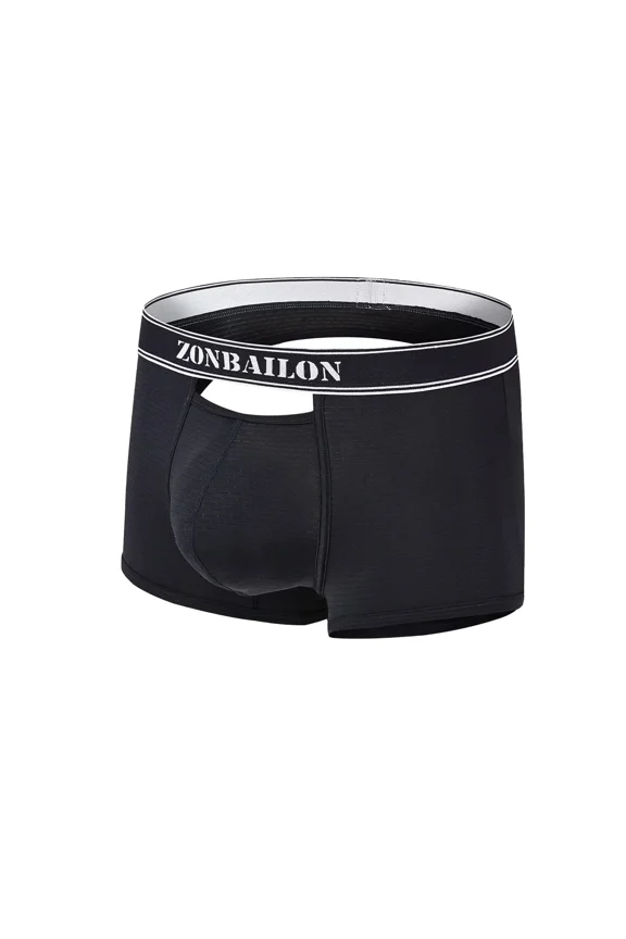 Men's Backless Briefs Nylon Underwear Pack Black XXXL 1-Pack