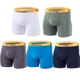 thumbnail image 1 of TANBOM Men's Bamboo Viscose Boxer Briefs Underwear - Soft, Breathable & Contour Pouch 5Pack Multi01 2XL, 1 of 5