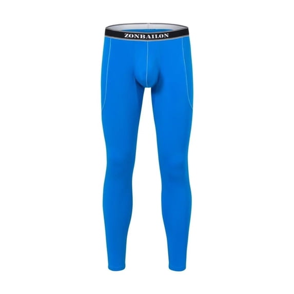 TANBOM Men's Bamboo Viscose Thermal Pants Comfortable Warm Stylish Elasticity Breathability Blue M