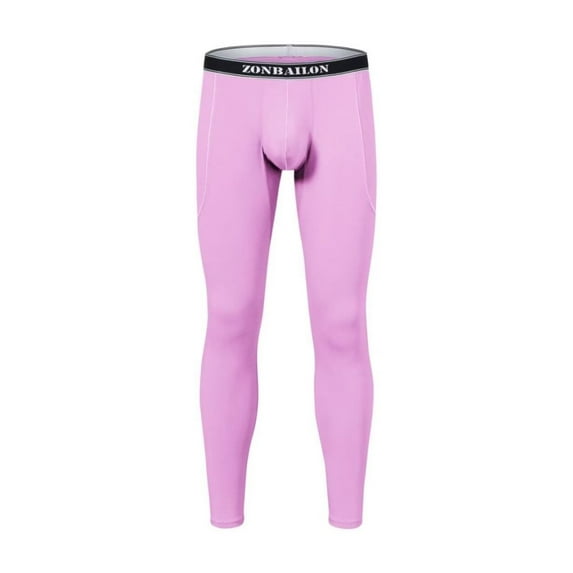 TANBOM Men's Bamboo Viscose Thermal Pants Comfortable Warm Stylish Elasticity Breathability Pink L