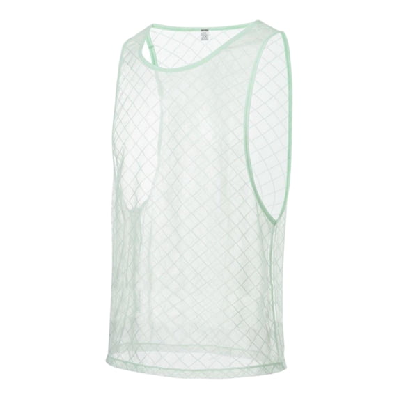 TANBOM Men's Breathable Mesh Fishnet Workout Sleeveless Tank Top, Green, 1-Pack, XL
