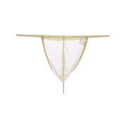 TANBOM Men's Breathable Mesh Low Rise Contoured Pouch Thong Underwear, Yellow, 1-Pack, M
