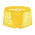 thumbnail image 1 of TANBOM Men's Bulge Enhancing Boxer Briefs Mesh Transparent Underwear Yellow L 1-Pack, 1 of 1