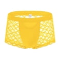 thumbnail image 1 of TANBOM Men's Bulge Enhancing Boxer Briefs Mesh Transparent Underwear Yellow L 1-Pack, 1 of 6