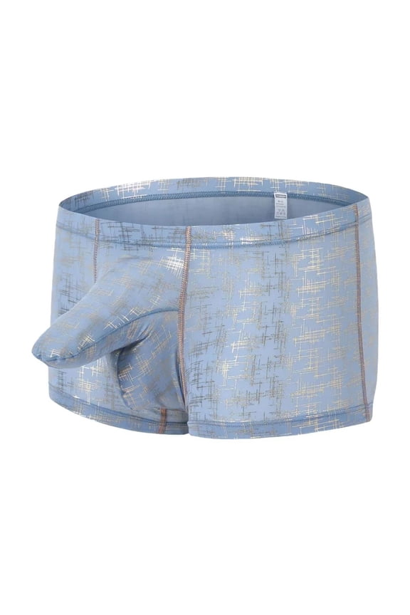 Men's Bulge Enhancing Boxer Briefs Nylon Underwear Blue L 1-Pack