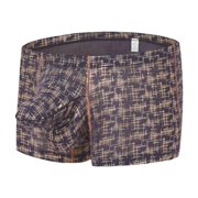 TANBOM Men's Bulge Enhancing Boxer Briefs Nylon Underwear Gray L 1-Pack