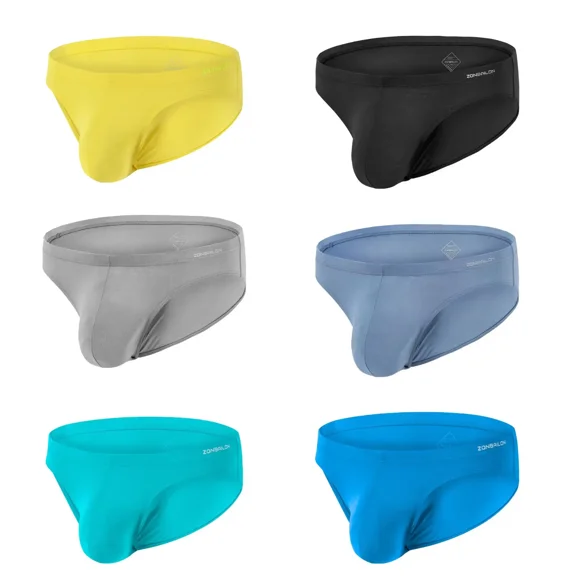TANBOM Men's Bulge Enhancing Briefs Bamboo Viscose Underwear Black/Gray/Lake Blue/Blue/Green/Yellow XXL 6-Pack