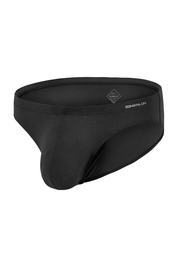 Men's Bulge Enhancing Briefs Bamboo Viscose Underwear Black L 1-Pack