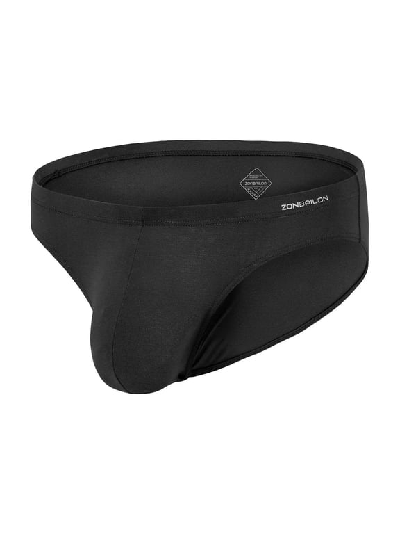 Men's Bulge Enhancing Briefs Bamboo Viscose Underwear Black XL 1-Pack