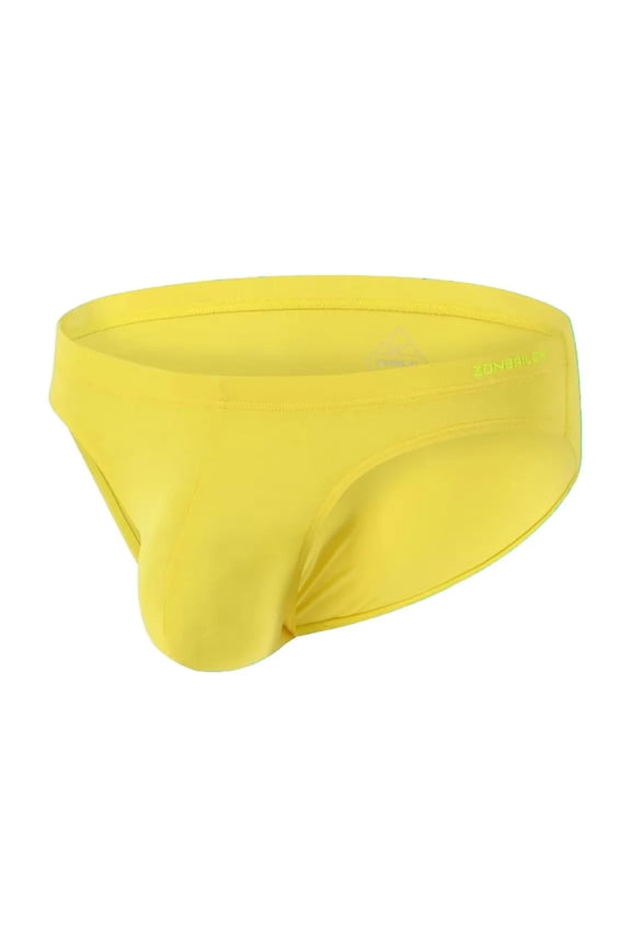 Men's Bulge Enhancing Briefs Bamboo Viscose Underwear Yellow XXXL 1-Pack