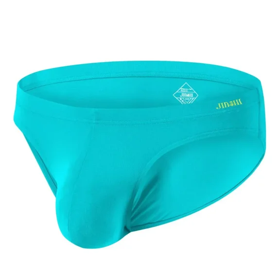 TANBOM Men's Bulge Enhancing Briefs Mesh Banboo Fiber Underwear Green M 1-Pack